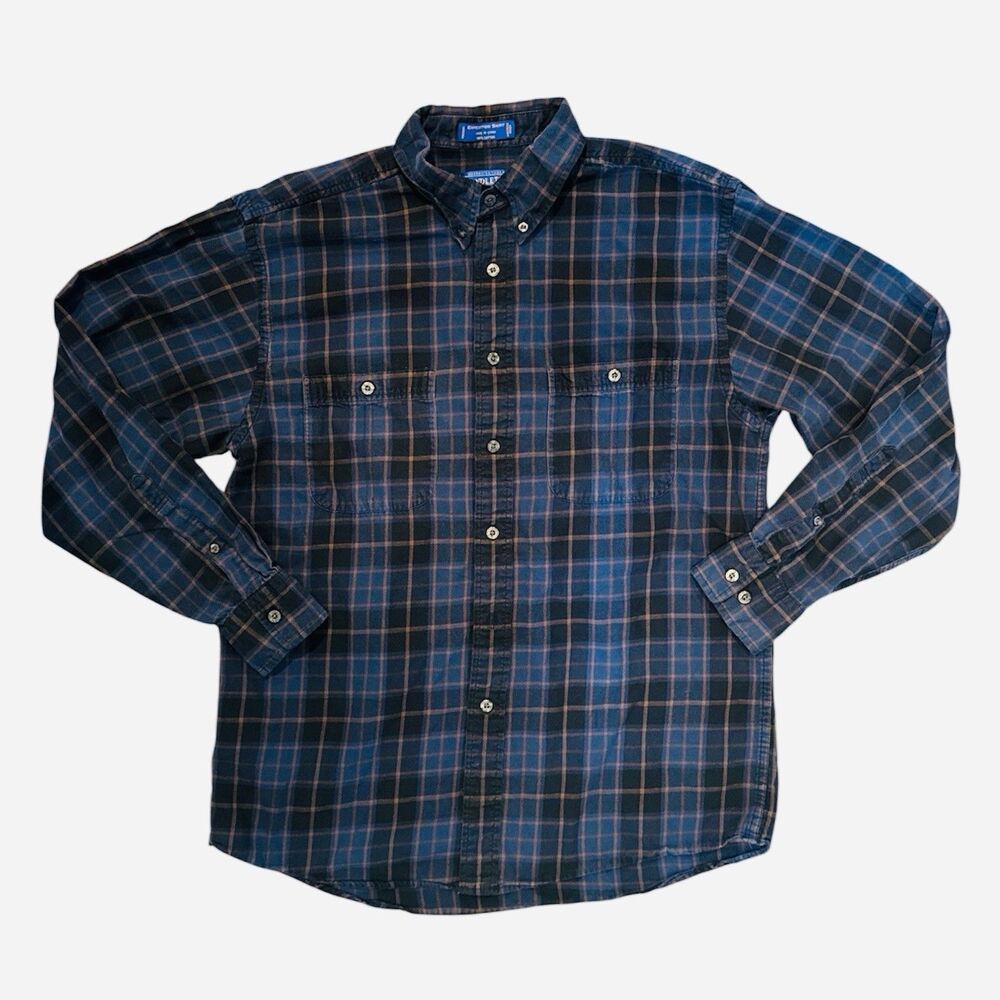 Pendleton Shirt Mens Medium Flannel Expedition Cotton Outdoors Blue Plaid